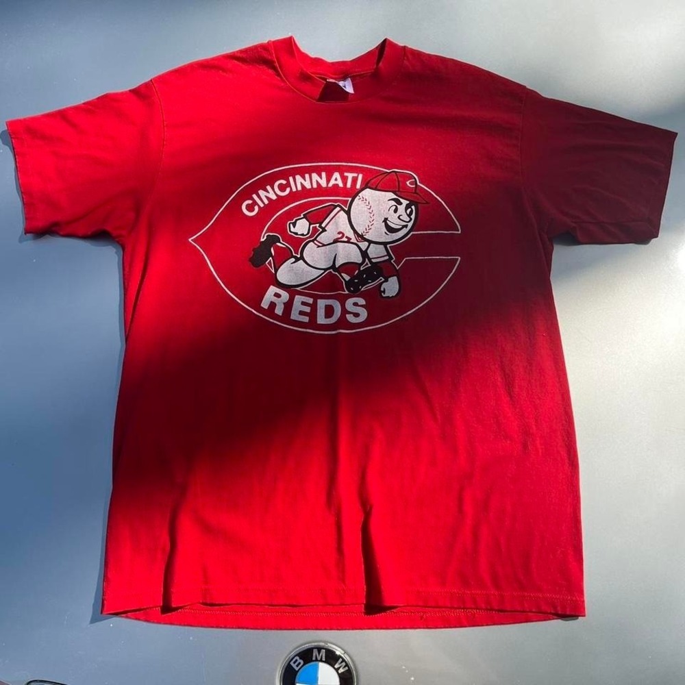 Vintage Logo 7 90s 80s Cincinnati Reds single stitch tshirt